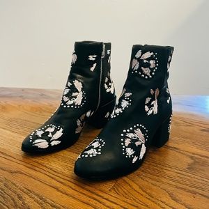 Dolce Vita Studded Embroidered Leather Bootie